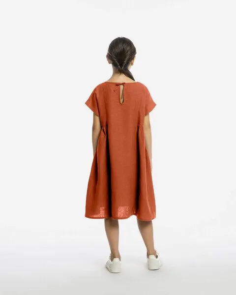 MATONA Matona Kleid | Boxy Dress | aus Leinen, Rooibos, – Produktbild 2 von 4