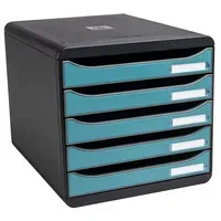 Exacompta Exacompta Schubladenbox "Skandi", DIN A4+, 5 Schubladen offen, pazifikblau – Produktbild 3 von 3