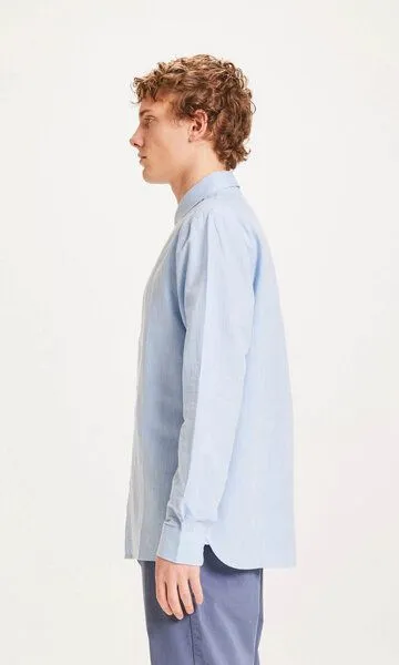 KnowledgeCotton Apparel KnowledgeCotton Apparel Leinenhemd - Custom fit linen shirt, Hellblau (sky), – Produktbild 2 von 4
