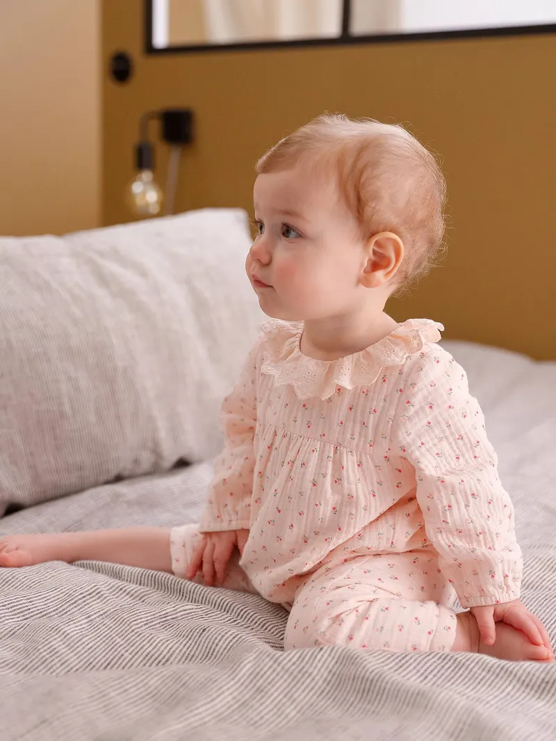 Vertbaudet Mädchen Baby Overall, Hellrosa, – Produktbild 1 von 4