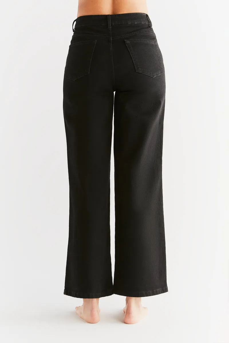 Evermind Evermind Damen vegan Weit Geschnittene Jeans Coal Black, Schwarz, – Produktbild 2 von 2