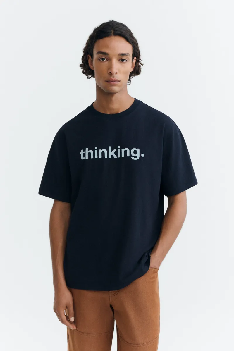 thinking mu thinking mu Herren vegan T-Shirt Thinking Aaron, Blau, – Produktbild 2 von 2