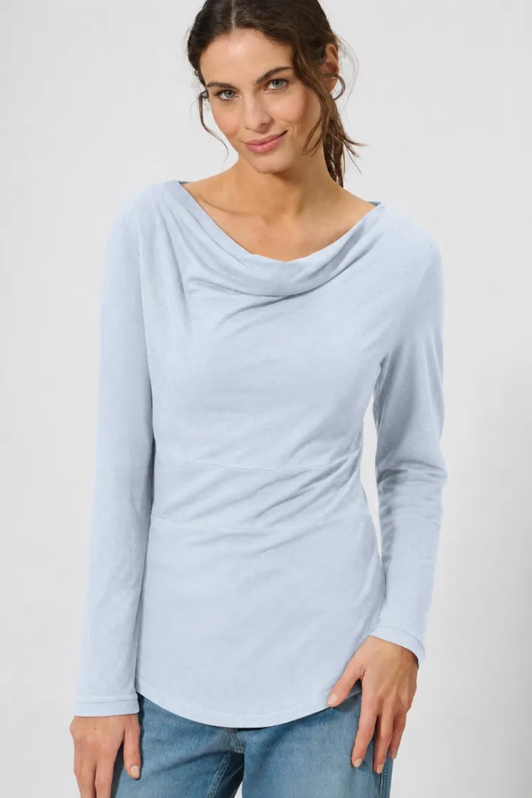 HempAge Hempage Damen vegan Top Mit Langen Ärmeln Clearsky Blau, Blau, – Produktbild 2 von 2