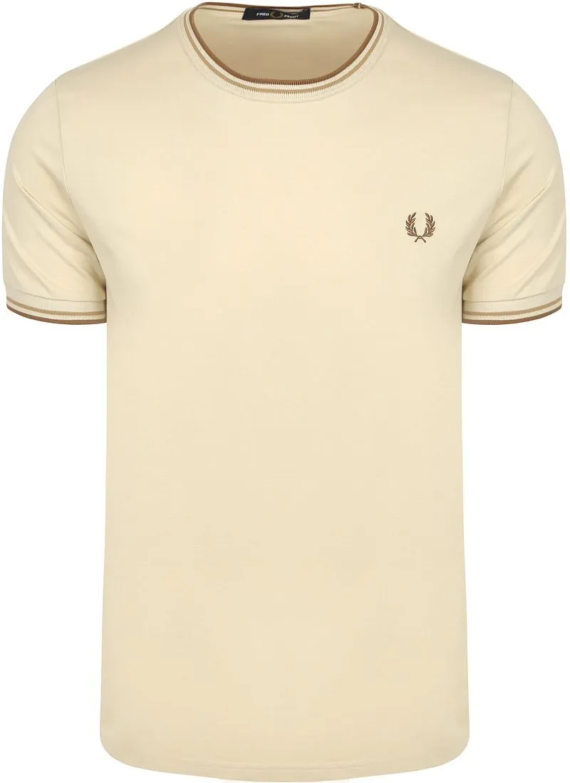 Fred Perry Fred Perry Twin Tipped T-Shirt Beige Z53 - Größe S, Beige, – Produktbild 1 von 5