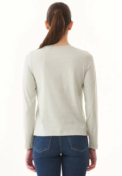 ORGANICATION ORGANICATION Langarmshirt aus Bio-Baumwolle, Olive branch, – Produktbild 3 von 4