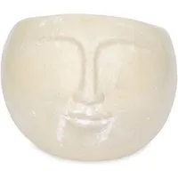 Mitienda Shop Mitienda Shop Blumentopf aus Ton Gesicht Used Lookin verschiedenen Farben und Größen, Beige, – Produktbild 1 von 1