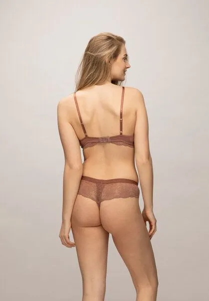 Lovjoi Lovjoi Tanga LUMINOUS MOSS mit filigraner Spitze, Warm brown (braun), – Produktbild 4 von 4