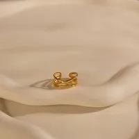 ELEKTROPULLI Größenverstellbarer BOHO Layer Ring ca. Ø 17 - 19mm von Elektropulli, Gold, – Produktbild 1 von 1