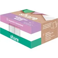 Share share Haftnotizen 50 x 40 mm, 4 x 100 Blatt, farbig sortiert – Produktbild 1 von 1