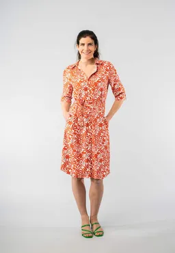 Marjolein Elisabeth Marjolein Elisabeth Damen vegan Kleid Merel Blumen Rot – Produktbild 1 von 1
