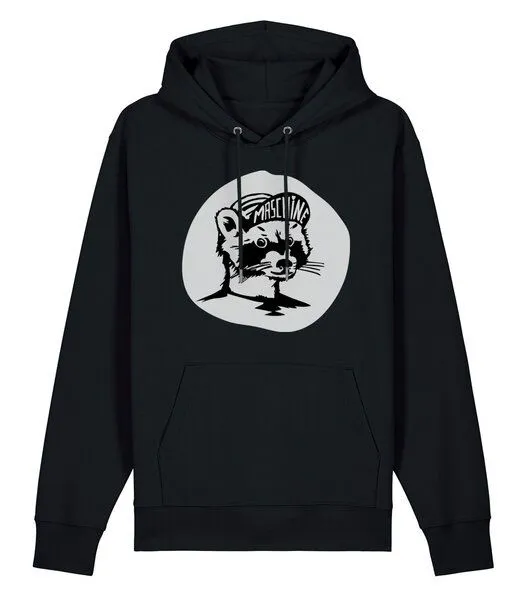 päfjes päfjes Waschbär die Maschine / Gravel / Rennrad - Unisex Fair Wear Bio Hoodie, Schwarz, – Produktbild 2 von 3