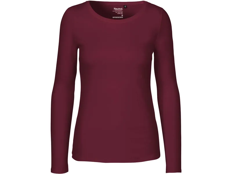 Neutral Neutral Bio-Damen-Langarmshirt mit Rundhalsaussschnitt bordeaux, Gr. XL – Produktbild 1 von 1