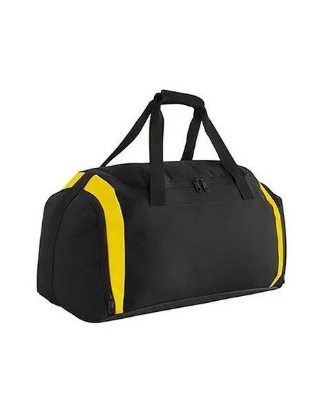 BagBase BagBase Sporttasche Reisetasche Weekender Teamwear Schuhfach Recyceltes Polyester, Schwarz/gelb, – Produktbild 2 von 3