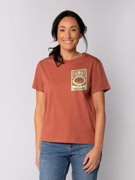 watapparel watapparel T-Shirt Frauen Tarot The Pasta, Heritage brown, – Produktbild 1 von 3