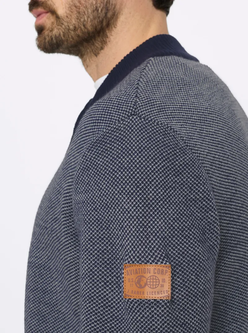 marco donati Strickjacke marine-ecru-meliert, Marine-ecru-meliert, – Produktbild 2 von 2