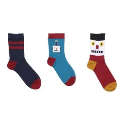 Walkiddy Kinder Socken Bio-Baumwolle Walkiddy „Robots Friends“ Blau, GOTS zertifizierte, weiche Strümpfe mit Robotermotiv, atmungsaktiv, elastisch, ideal für Alltag, Kindergarten, Schule und als nachhaltiges Geschenk für kleine Technikfans – Produktbild 1 von 1