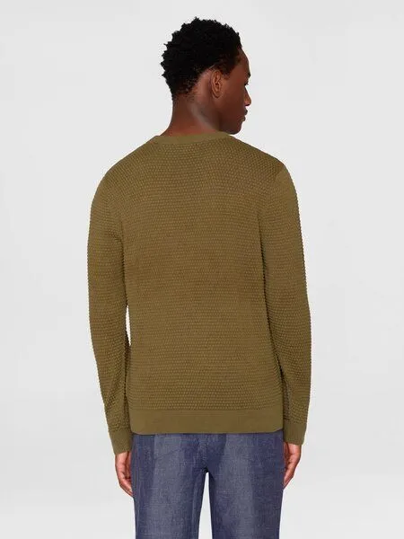 KnowledgeCotton Apparel KnowledgeCotton Apparel Strickpullover VAGN, Burned olive, – Produktbild 4 von 4