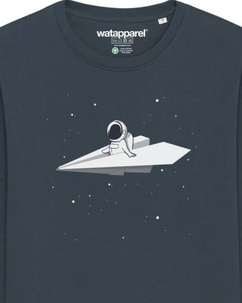 watapparel watapparel Sweatshirt Unisex Fly me to the moon, India ink grey, – Produktbild 3 von 3
