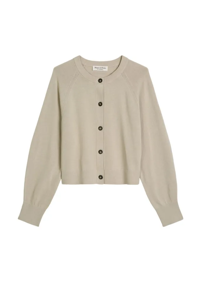Marc O'Polo Marc O'Polo Strickjacke natur,Casual,Baumwolle,Unifarben,Rundhals,Lang,Oversized, Beige, – Produktbild 1 von 1