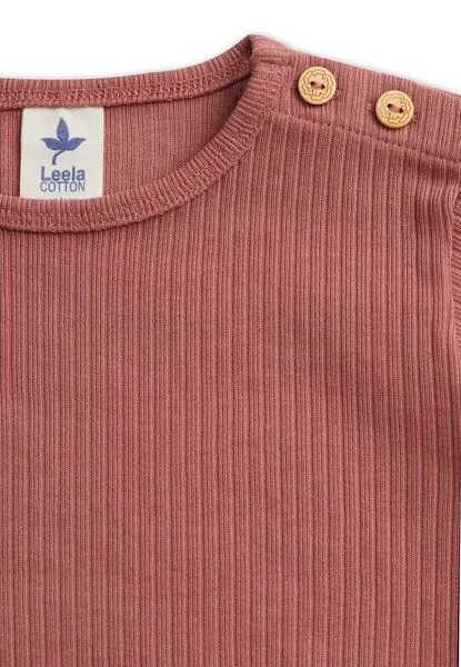 Leela Cotton Leela Cotton Kinder Ripp Langarmshirt aus 100% kba-Baumwolle 2068, Dunkel mauve, – Produktbild 3 von 3