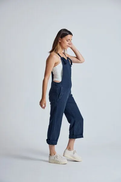Flax and Loom Flax and Loom Leinen Latzhose Mary Lou, Navy (blau), – Produktbild 3 von 7