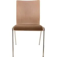 Besucherstuhl "A45" Buche, Gestell verchromt, Sitzpolster braun – Produktbild 1 von 1