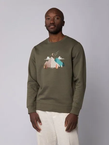 watapparel watapparel Sweatshirt Unisex Night & Clouds, Khaki, – Produktbild 2 von 3
