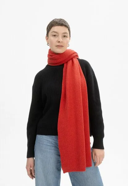 MELA MELA Rippstrick Schal Style NAGNA aus 100% Bio-Baumwolle, Red apple melange, – Produktbild 2 von 4