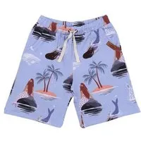 Walkiddy Kinder Shorts GOTS zertifiziert – Lila mit Motiv, Bund mit Kordel, weich & bequem | von Walkiddy – Produktbild 1 von 1