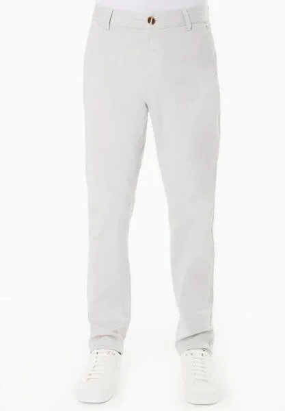 ORGANICATION ORGANICATION Slim-Fit Hose aus Bio-Baumwolle, Light grey, – Produktbild 2 von 4