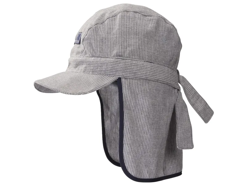Pickapooh Pickapooh Baby und Kinder Sommerhut mit Nackenschutz grau-gestreift Gr.52, Blau, – Produktbild 1 von 1