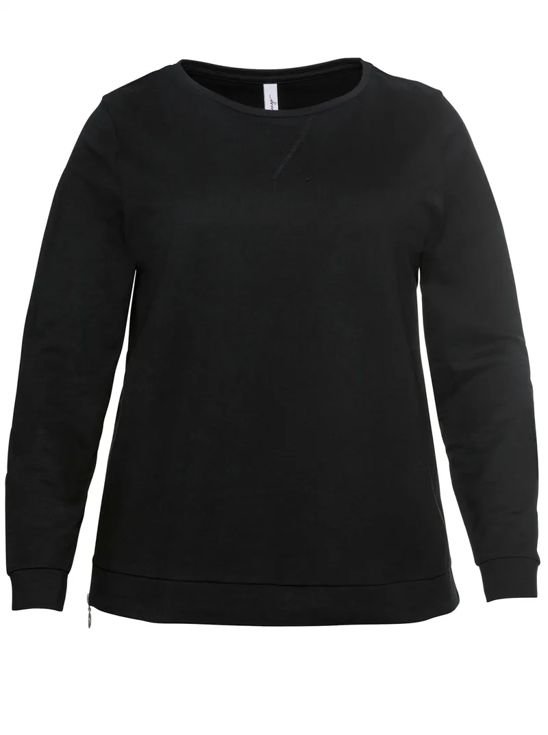sheego Sweatshirt schwarz, Schwarz, – Produktbild 1 von 2