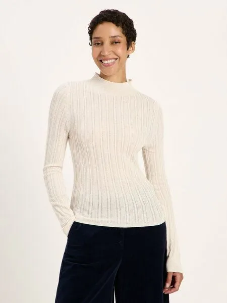 LANIUS LANIUS Rollkragenpullover, Off white melange, – Produktbild 2 von 4