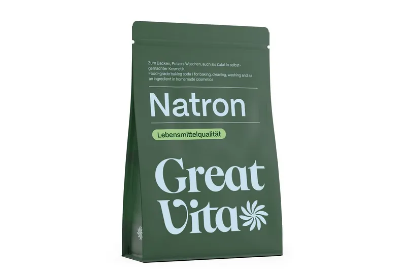 GreatVita Backzutat Natron Pulver 1kg Beutel Lebensmittelqualität - Baking Soda – Produktbild 1 von 5