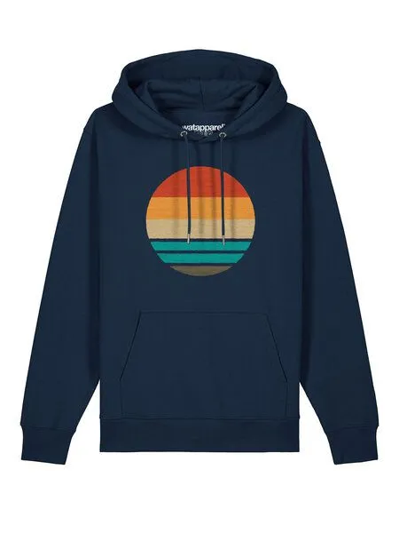 watapparel watapparel Hoodie Unisex Retro Sunset Ocean, French navy, – Produktbild 2 von 4