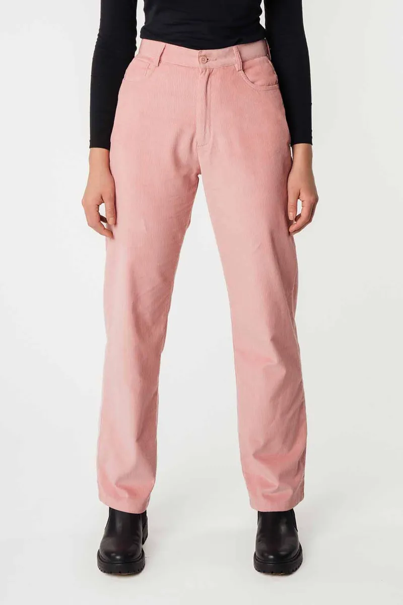 MELA MELA Damen vegan Hose Weites Bein Kord Oorja Rose Pink, Hell-pink, – Produktbild 2 von 2