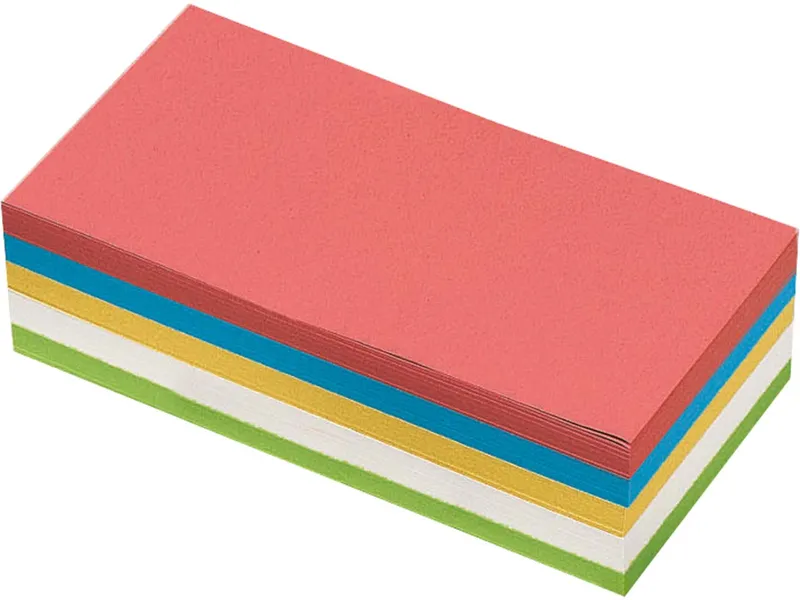 250 Blatt Moderatorenpapier Rechteck 10x20 (farbig sortiert) – Produktbild 1 von 1