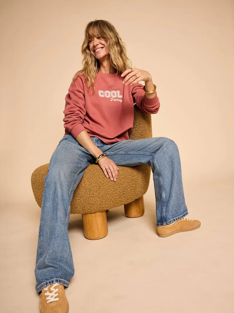 Envie De Fraise Damen Sweatshirt COOL Family Capsule ENVIE DE FRAISE personalisierbar, Terrakotta, – Produktbild 2 von 3