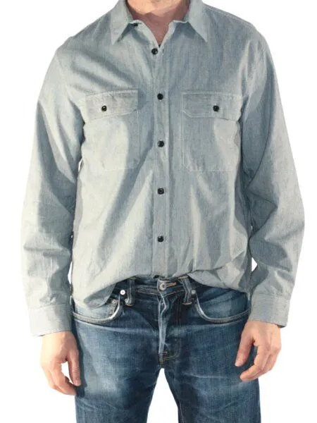 WOTE WOTE Freizeit Streifen Hemd - Flicker Shirt Organic Cotton, Weiß-blau, – Produktbild 2 von 3