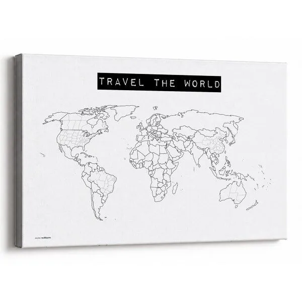 meine-weltkarte meine-weltkarte Weltkarte travel the world #1- nachhaltig & handemade in Germany- Reiseweltkarte zum ausmalen/pinnen, travelmap- Keilrahmen, Leinwandposter – Produktbild 7 von 7