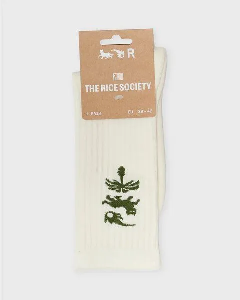 RICE RICE Socken AVY, Ecru/green, – Produktbild 2 von 4