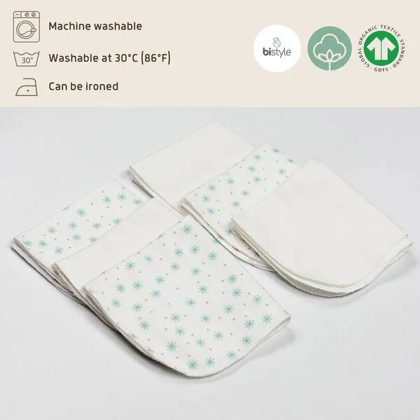 bistyle bistyle 6er-Pack-Baumwolle-Mundtücher - 20x20cm - zertifiziert – Bio Baumwolle, Ecru grün, – Produktbild 2 von 2