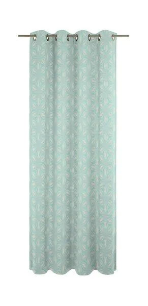 Nature by Adam Nature by Adam Vorhang aus 100% Bio-Baumwolle - Made in Germany - Retro Floret, Türkis, – Produktbild 3 von 7