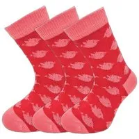 BLS Organic BLS Organic 3er Pack GOTS zertifizierte 98 % Bio Baumwolle Socken mit Vogel Design, Rot, – Produktbild 1 von 1