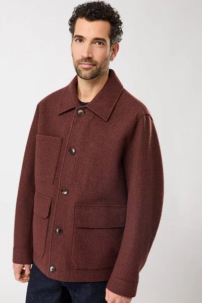 LangerChen LangerChen Field Jacket aus Techno Felt, Burgundy (rot), – Produktbild 2 von 4