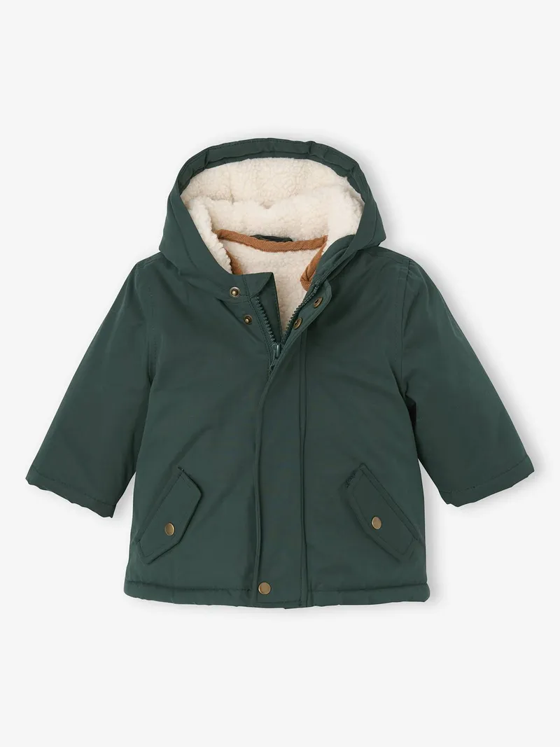 Vertbaudet Baby 3-in-1 Winterjacke mit Fellweste n, Tannengrün, – Produktbild 1 von 4