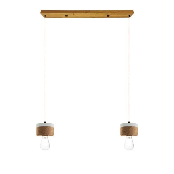 ALMUT von Wildheim ALMUT von Wildheim 2er Pendelleuchte Eichenholz und Pastelltönen, Winterweiß, – Produktbild 1 von 4