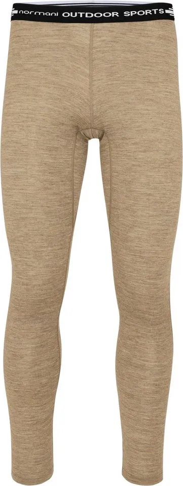 normani Thermounterhose Herren Merino Unterhose Sydney Thermounterhose Ski-Winterhose - Aus Merinowolle, Beige, – Produktbild 2 von 3