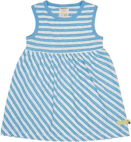 loud + proud loud + proud Babys & Kinder Kleid Streifen mit Leinen, GOTS-zertifiziert, Basin(blau), – Produktbild 1 von 2
