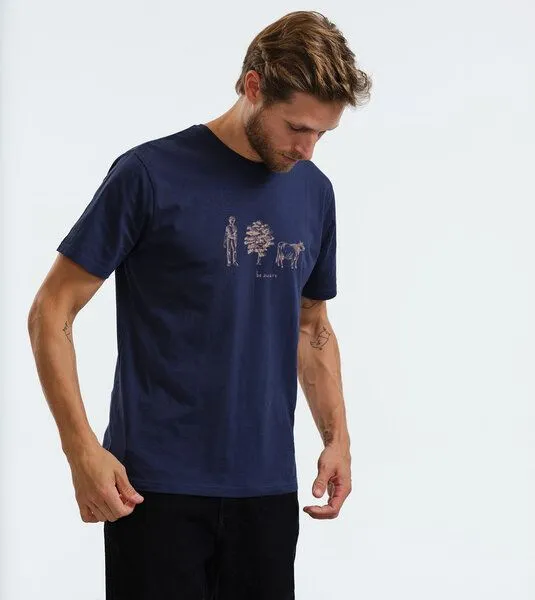 Gary Mash GARY MASH T-Shirt be aware aus Bio-Baumwolle, Dunkelblau, – Produktbild 3 von 4
